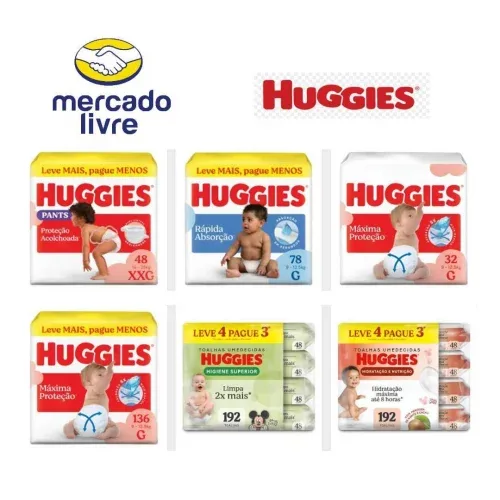 🚨 Huggies com 20% off do cupom no Mercado Livre!