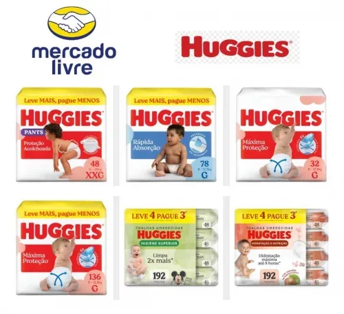Huggies com 20% off do cupom no Mercado Livre!