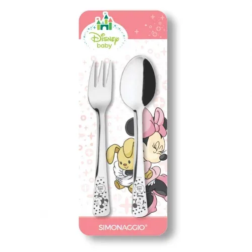 Jogo de Talheres Infantil Disney Baby Minnie, Simonaggio, Inox C/2