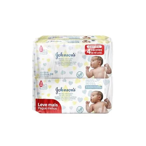 🛍️Johnson's Baby Lenços Umedecidos Recém Nascido, 192 Unidades 🛍️Johnson's Baby Lenços Umedecidos Recém Nascido, 192 Unidades