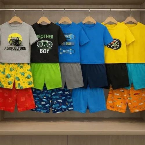 Kit 10 Peças De Roupa Infantil Menino 5camisas+ 5shorts
