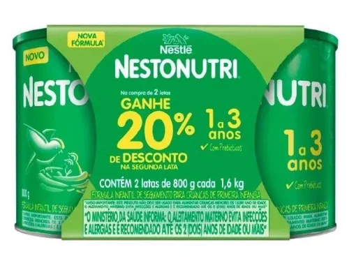 *Kit 2 Fórmula Infantil Nestonutri 1+ 800g*