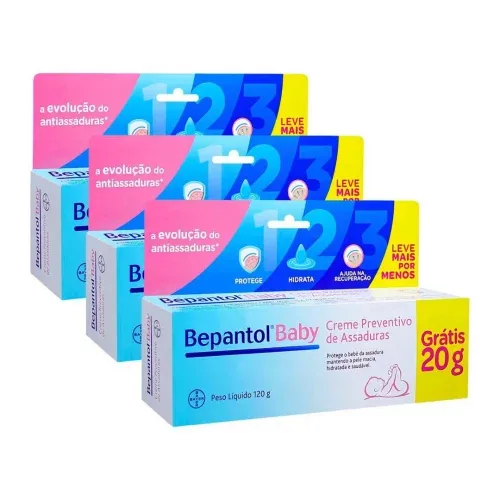 Kit 3 Pomada Assadura Bepantol Baby 120g