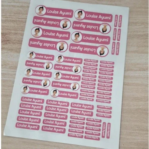 Kit 36 Etiquetas Escolares Personalizadas com Foto da Criança para Material Escolar