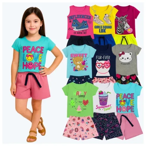 Kit 5 Conjuntos Infantil Menina (Tam. 1 ao 8)