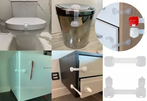 Kit 8 Trava Gaveta Armário Segurança Infantil