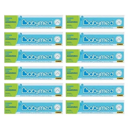 Kit com 12 Pomadas Babymed Azul 45g