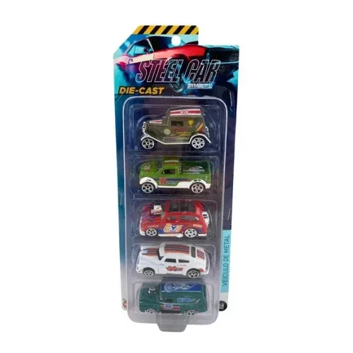 Kit Com 5 Mini Veículos Die Cast Garagem S.a