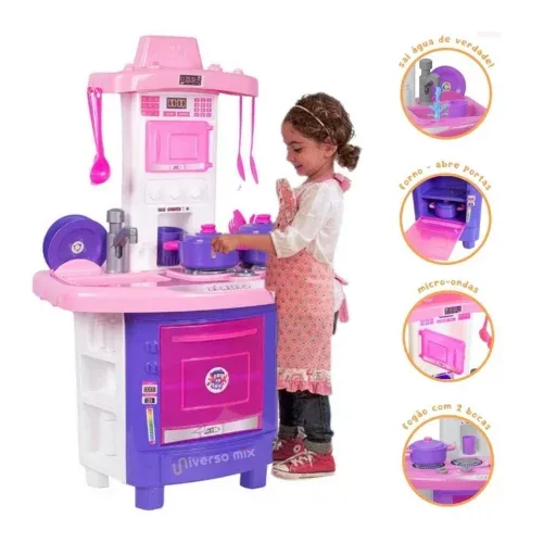 Kit Cozinha Infantil De Brinquedo Completa Sai Água de Verdade