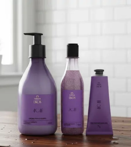 Kit Ekos Açaí Creme para o Corpo e Mãos e Sabonete Esfoliante