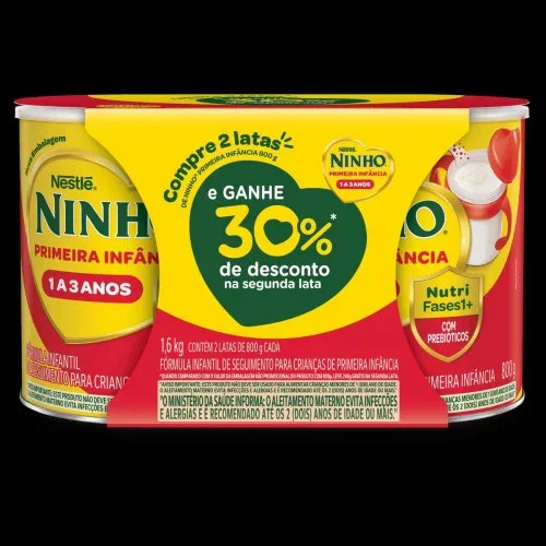 Kit Fórmula Infantil Ninho Fases +1 800g com 2 Unidades