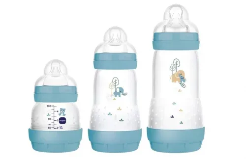 Kit Mamadeiras Easy Start Trio Azul 130ml, 260ml e 320ml - Mam