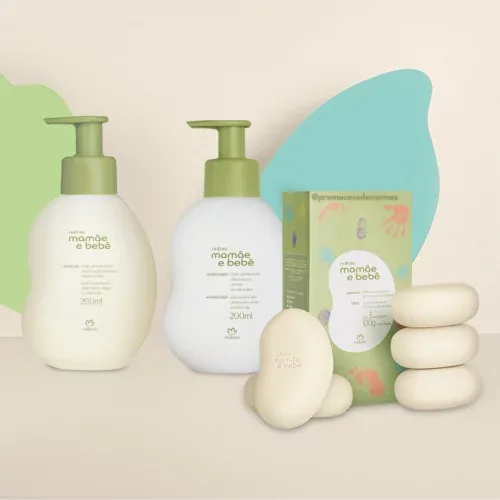Kit Mamãe e Bebê Shampoo, Condicionador e Sabonete em Barra (3 produtos) Kit Mamãe e Bebê Shampoo, Condicionador e Sabonete em Barra (3 produtos)