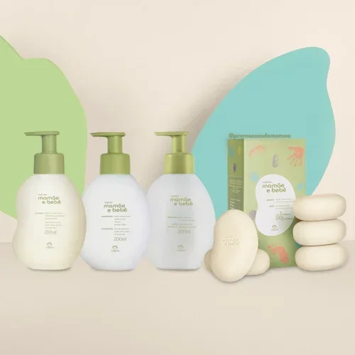 Kit Mamãe e Bebê Shampoo, Condicionador, Sabonete em Barra e Hidratante (4 produtos)