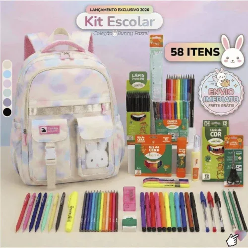 Kit Material Escolar Mochila Escolar Volta as Aulas Material Escolar