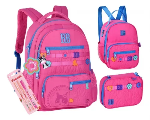 Kit Mochila Feminina Rebecca Bonbon Pin Lancheira Estojo