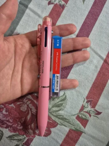 💎 Lapiseira 0.7 e Caneta Esferográfica, 3 em 1, Faber-Castell, Rosa - SM/07L31RS