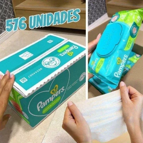 Lenços Umedecidos Pampers Cuidado de bebê, 576 Unidades