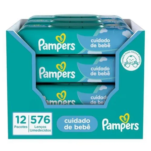 Lenços Umedecidos Pampers Cuidado de bebê, 576 Unidades