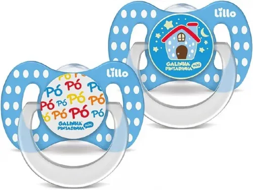 Lillo Kit 2 Chupetas Funny Dia E Noite 6+ Meses Galinha Pintadinha