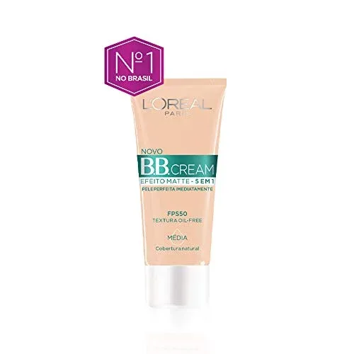 L'Oréal Paris Base Bb Cream Efeito Matte Cor Média Fps 50 30Ml