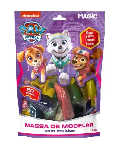 Massa de Modelar Patrulha Canina 12 Cores, 6 Moldes e 2 Itens