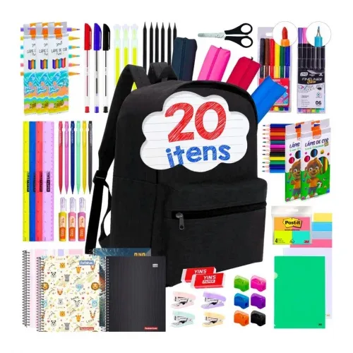 Material Escolar Kit Completo Ensino Fundamental Médio Facul