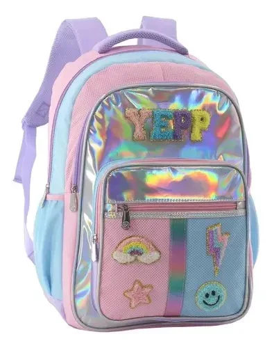 Mochila Escolar Juvenil Rainbow Squad Feminina 2025 Luxo