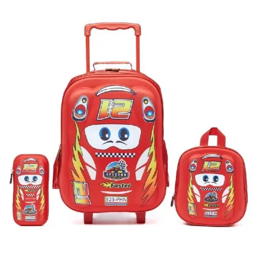 Mochila Infantil Carro Veloz 3D Spector Reforçada