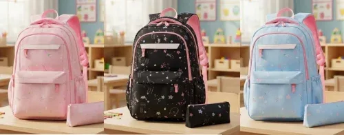 Mochila Infantil Menina Escolar Princesa Com Estojo