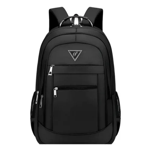 Mochila Masculina Impermeável Bolsa Faculdade Alça Reforçada Preto Liso