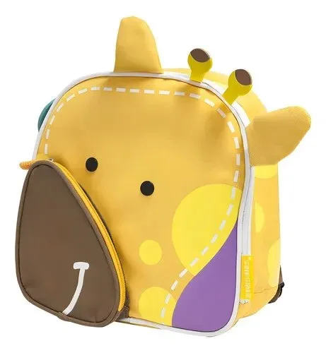 Mochila Térmica Escolar Marcus & Marcus Amarela Girafa Lola Zíper