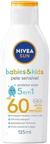 NIVEA SUN Protetor Solar Kids & Babies Pele Sensível FPS 60 125ml Infantil