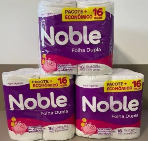 Papel Higiênico Folha Dupla Noble 16 Rolos 20m