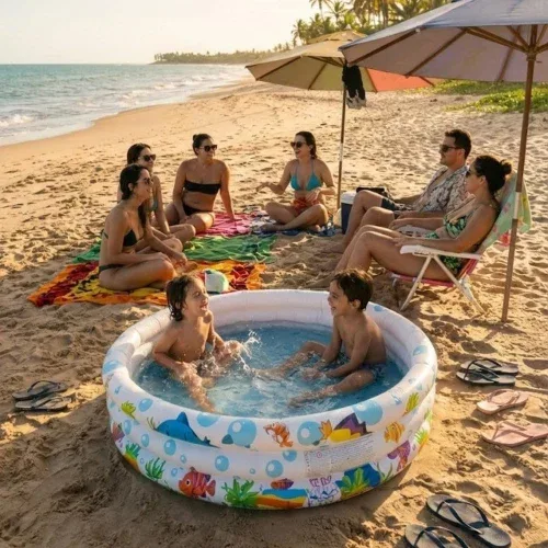 Piscina Infantil Inflável 180L Fundo do Mar