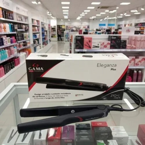 Prancha de Cabelo Chapinha Gama Italy Eleganza Plus Preta Bivolt Ceramic Ion - GA.MA ITALY PROFESSIONAL