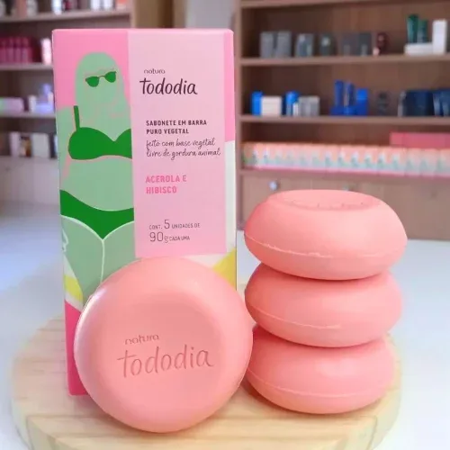 Sabonete em Barra Puro Vegetal Tododia Acerola e Hibisco (5 unidades)