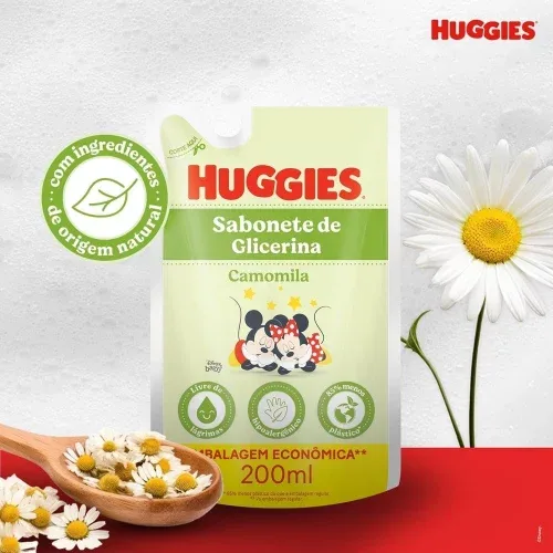 Sabonete Líquido Refil Huggies Camomila para Recém Nascido, 200ml