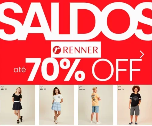 Saldos com até 70% off na Renner