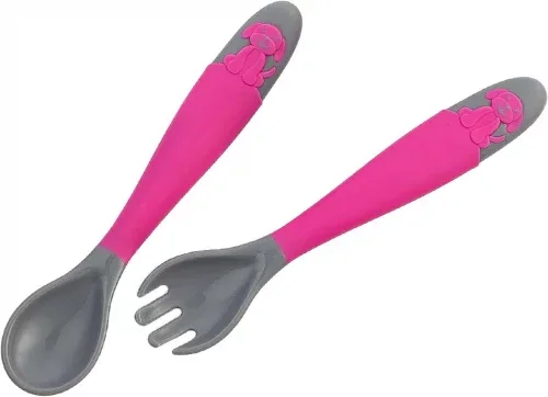 Talheres Infantis Dobráveis, Clingo, Rosa