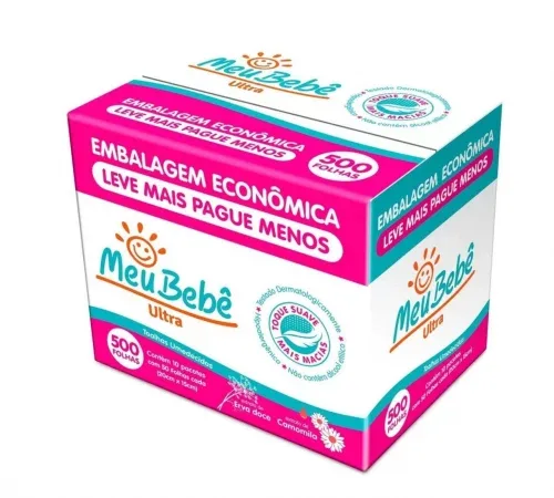 Toalha Umedecida Meu Bebê Ultra 500 Folhas (10 pacotes 50 unidades cada)