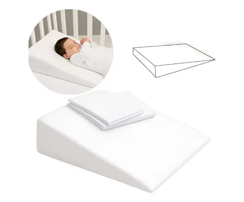 Travesseiro Anti Refluxo Rampa Berço, Carrinho e 2 Fronhas Branco