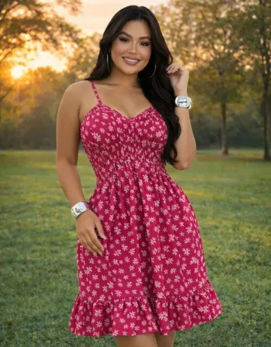 🛍 Vestido Lastex Curto Moda Verão Soltinho Alcinha Regulável