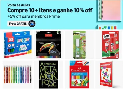 Volta às Aulas na Amazon com até 15% off extra