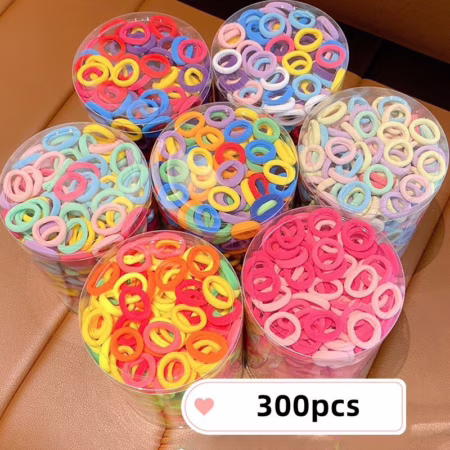 🛍️100-300pcs Faixas De Cabelo Para Crianças Em Nylon Scrunchie Hair Ties Rubber Band Kids Elástica Acessórios Feminino