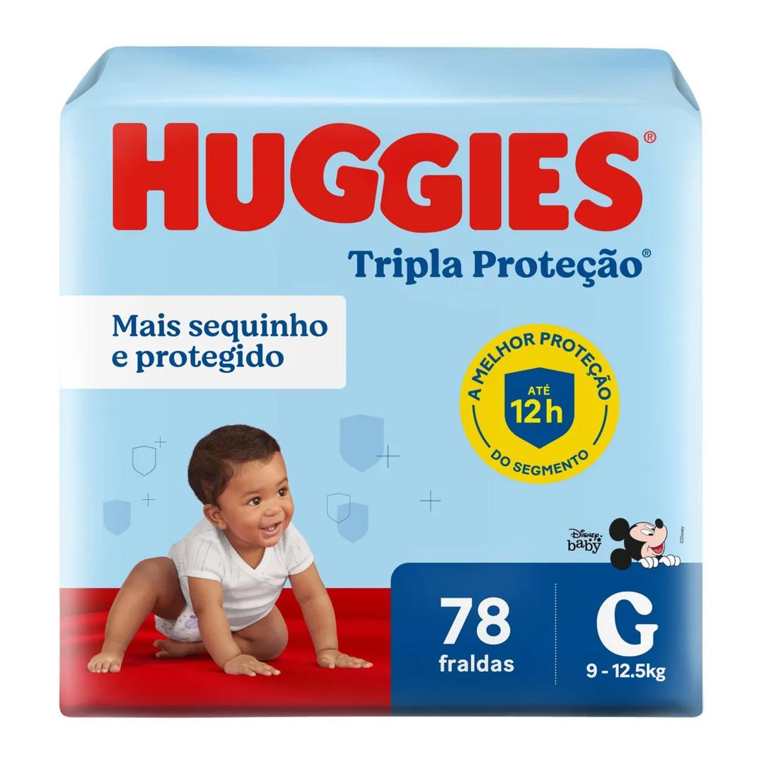 3 Pacotes Fralda Huggies Tripla Proteção G 78 Unidades