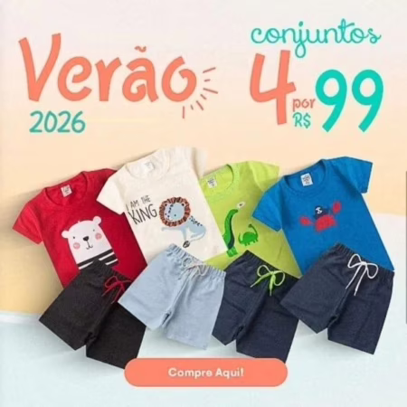 4 CONJUNTOS POR R$ 99 👶🏻🔥