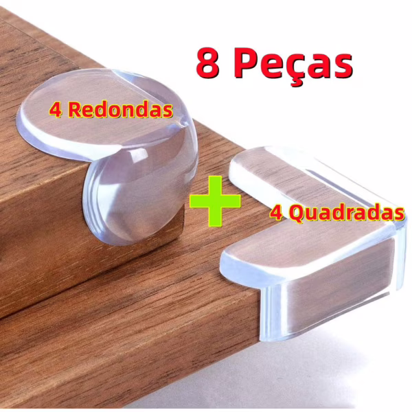 8 Peças Protetor De Silicone Para Quina De Mesa Protetor De Quina Móveis Quarto (4 Redondas + 4 Quadradas)