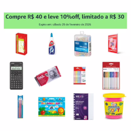 🔥 AMAZON - Compre R$ 40 e leve 10%off, limitado a R$ 30 🔥