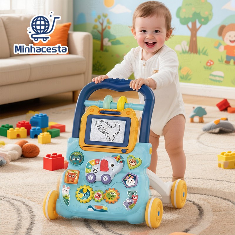Andador Infantil Empurrador Musical Didático Educativo Empurrador Bebê Quadro Magico Educativo P20